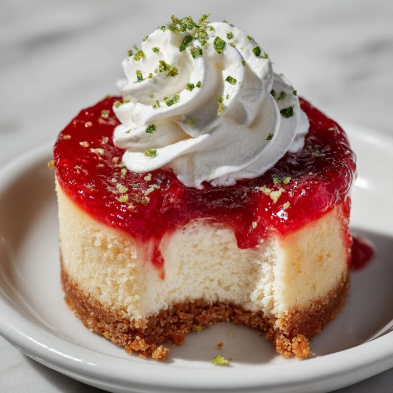 Mini Lime Cheesecakes with Raspberry Sauce Recipe