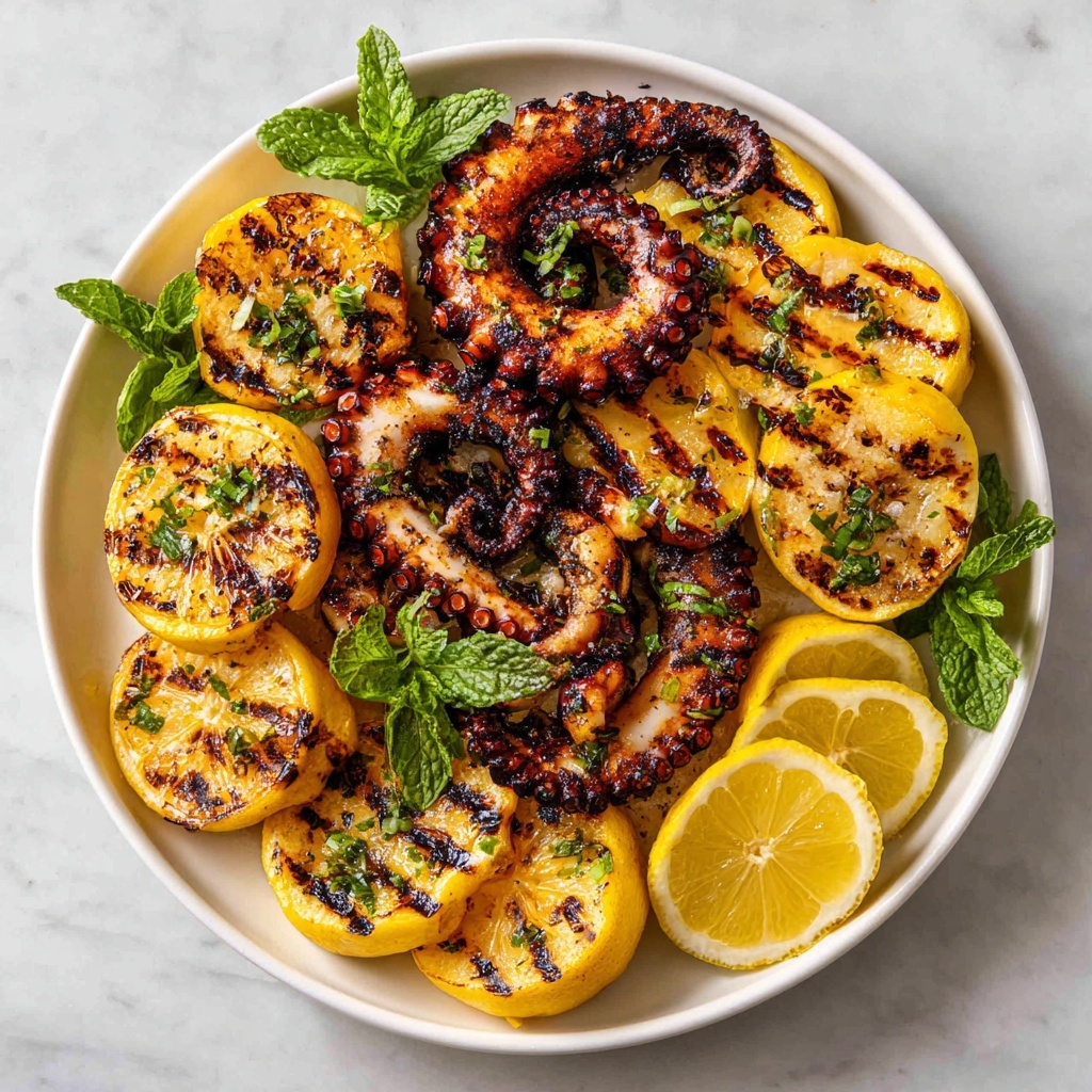 Grilled Octopus with Lemon, Garlic, and Parsley Recipe - Recipe Image