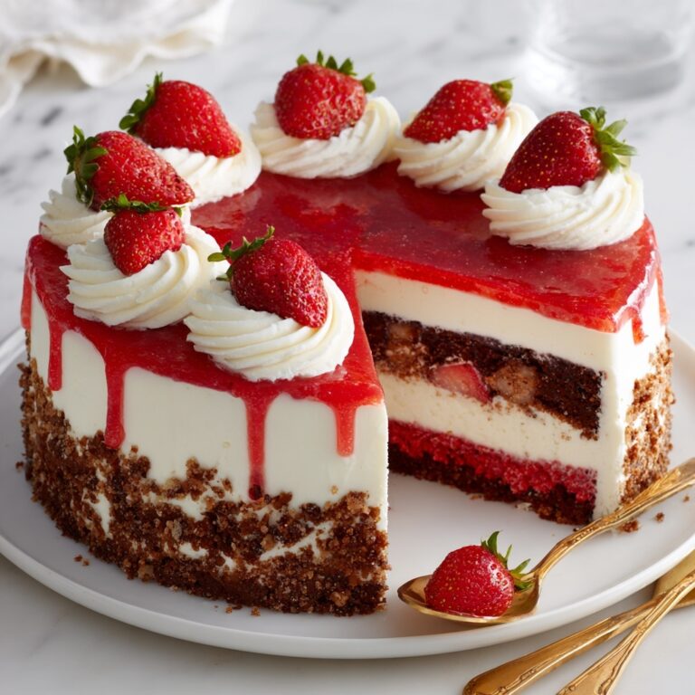Red Velvet Strawberry Cheesecake Layered Cake Recipe