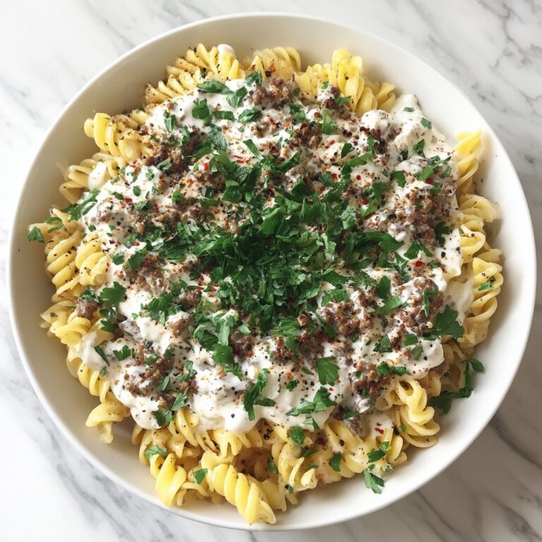 Beef and Rotini in Garlic Parmesan Sauce Recipe