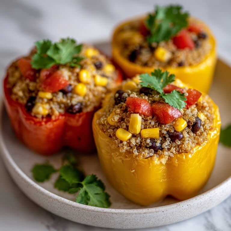 Vegan Stuffed Bell Peppers with Quinoa, Black Beans, and Corn Recipe