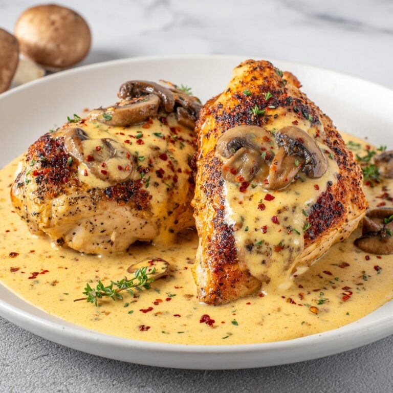 Cheesy Garlic Butter Mushroom Stuffed Chicken Recipe