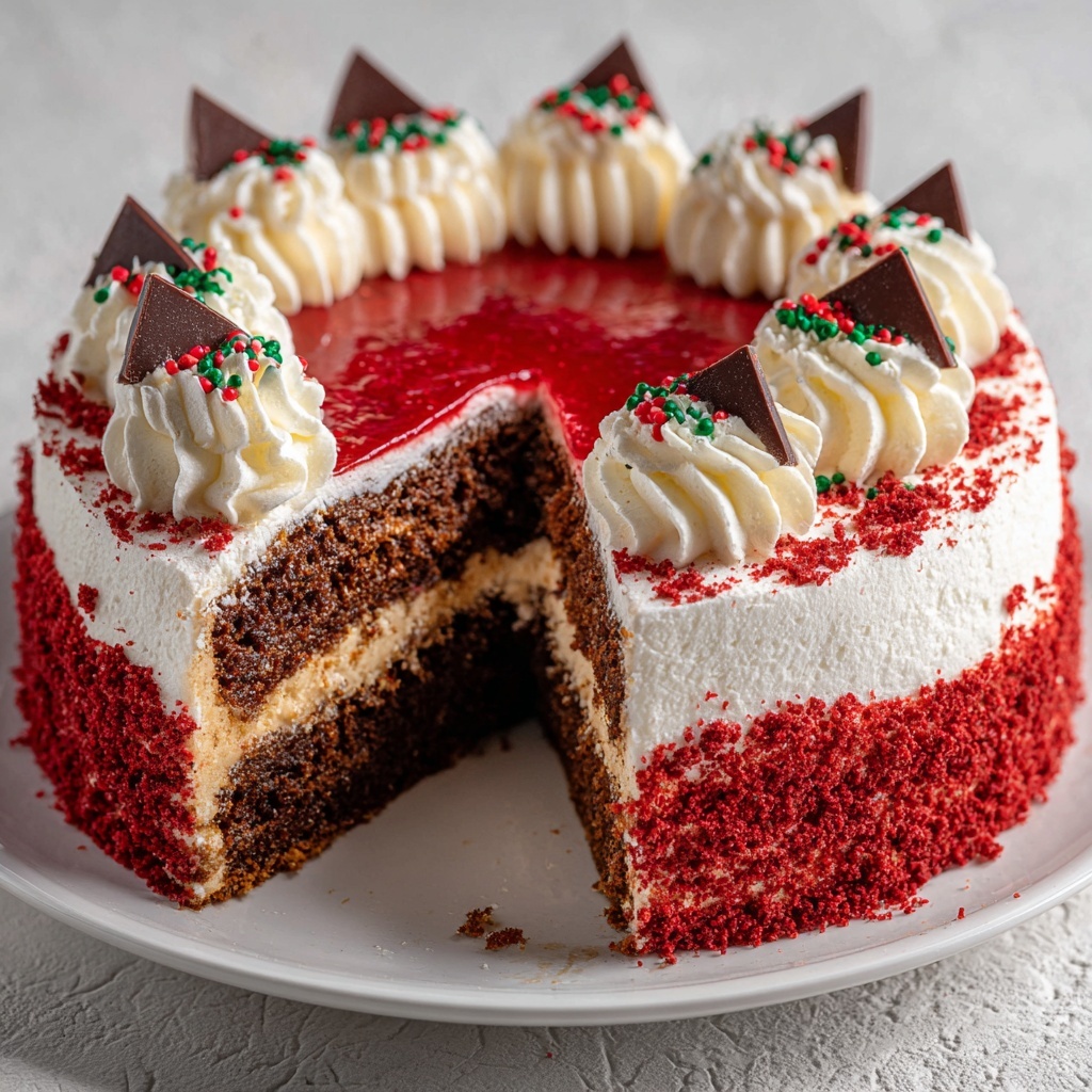 Christmas Red Velvet Cheesecake Recipe - Recipe Image