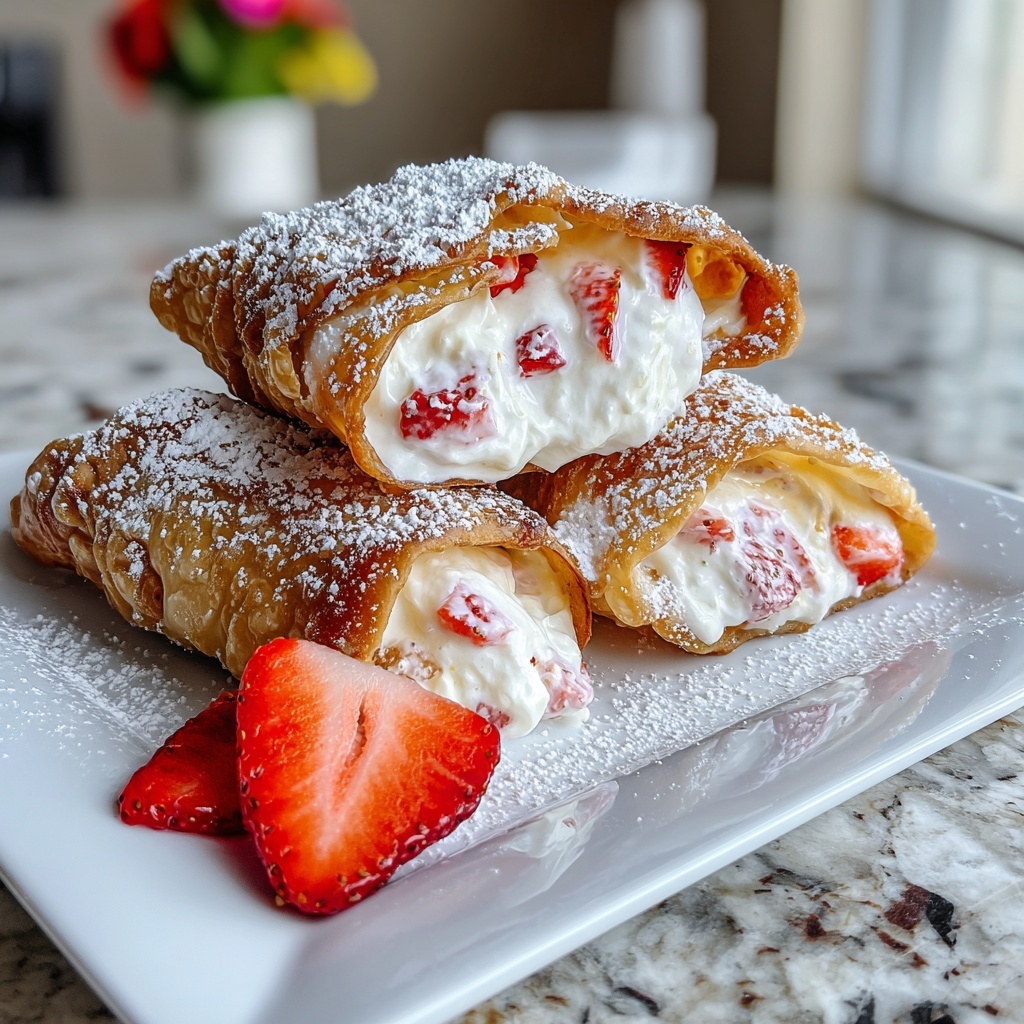 Strawberry Cheesecake Eggroll Bites Recipe - Recipe Image