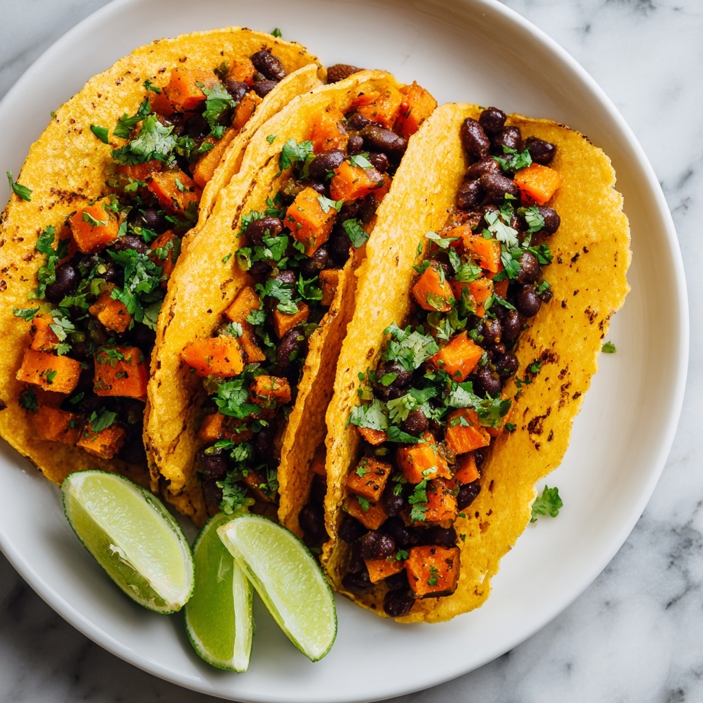 Sweet Potato Black Bean Tacos with Cilantro and Lime Recipe - Recipe Image