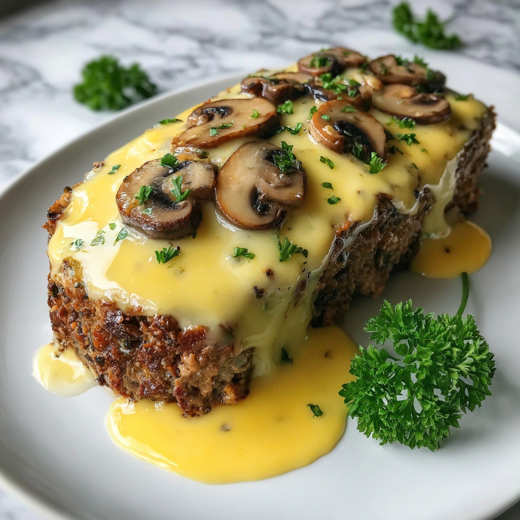 Mushroom Swiss Cheese Meatloaf: Comfort Food Reinvented Recipe - Recipe Image