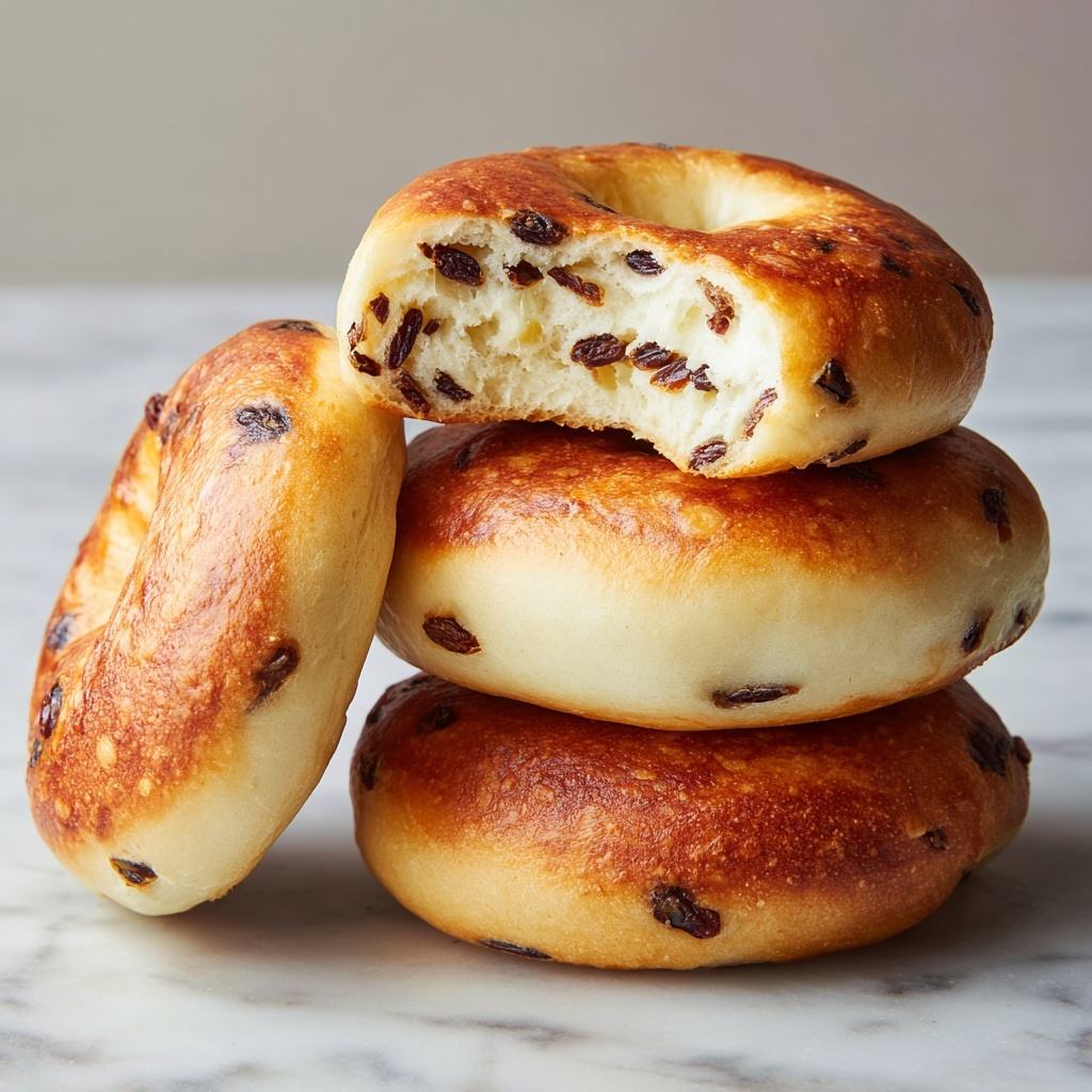 Homemade Cinnamon Raisin Bagels Recipe - Recipe Image