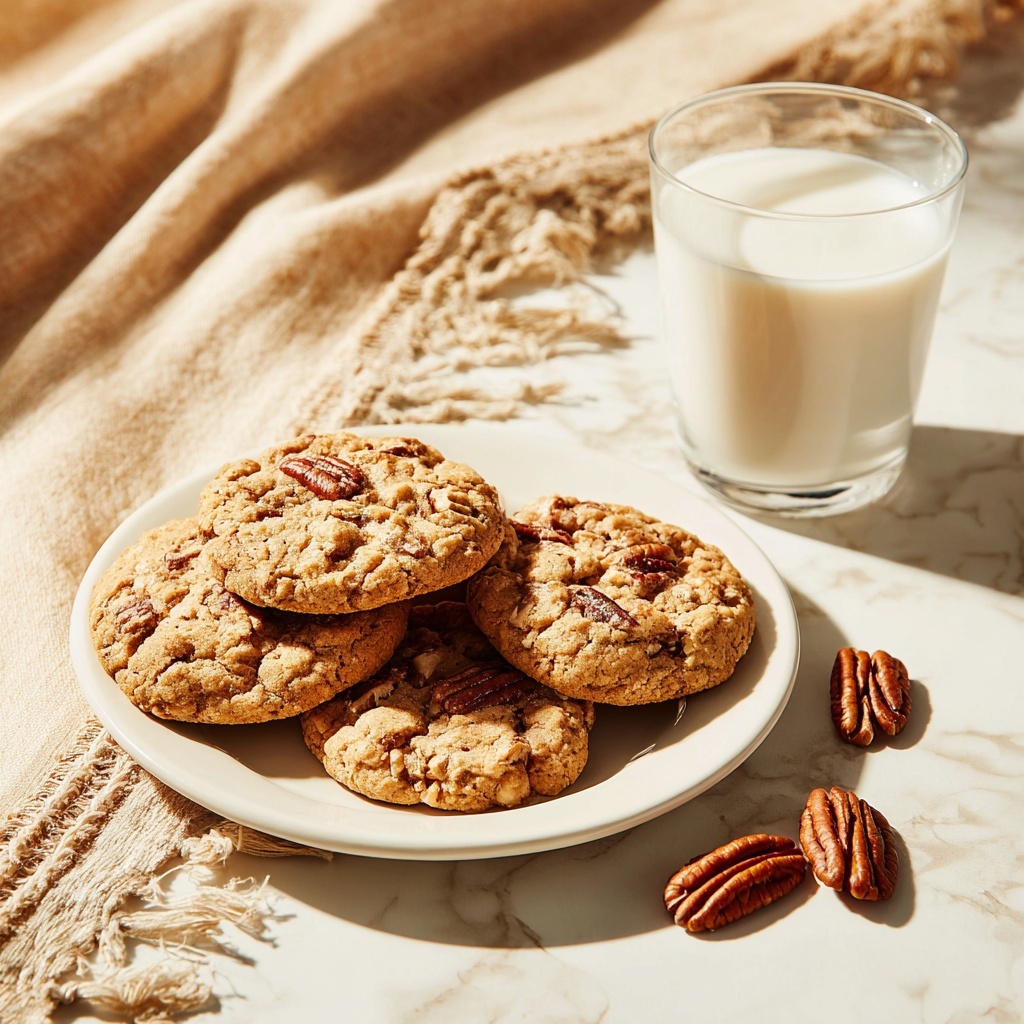 Soft Pecan Cookies with Toasted Pecans and Toffee Bits Recipe - Recipe Image