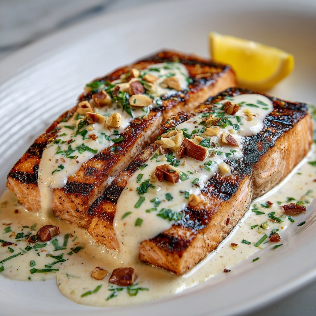 Creamy Garlic Butter Salmon Recipe - Recipe Image