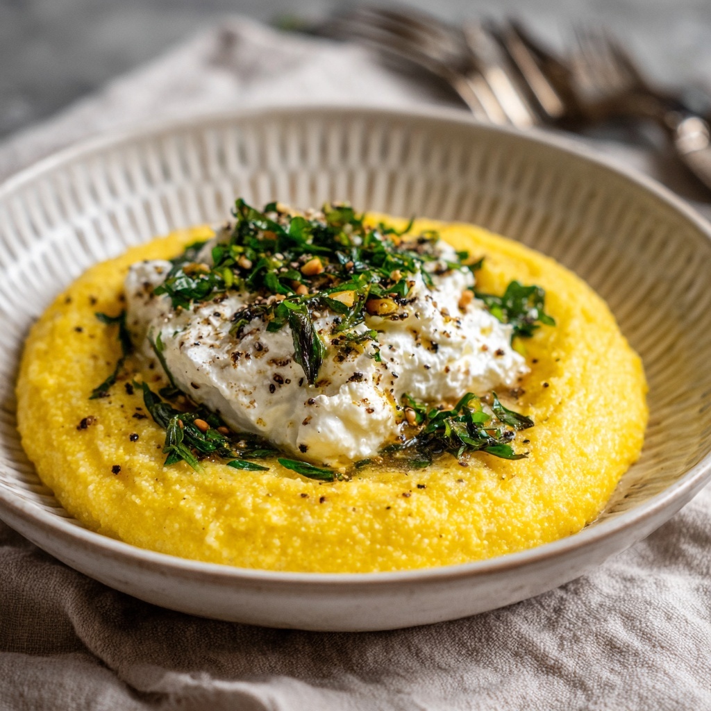 Romanian Polenta with Cheese and Sour Cream Recipe - Recipe Image