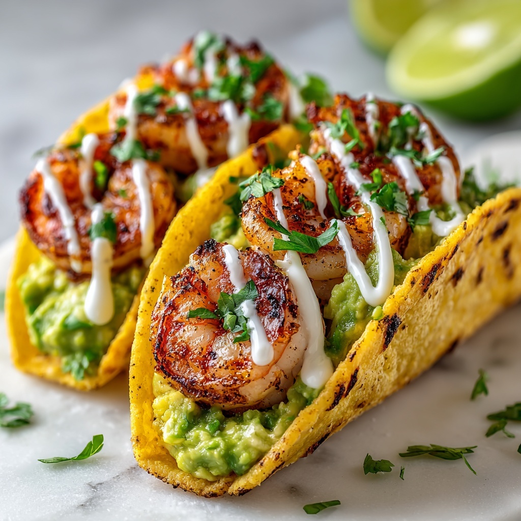 Spicy Shrimp Tacos with Garlic Cilantro Lime Slaw Recipe - Recipe Image