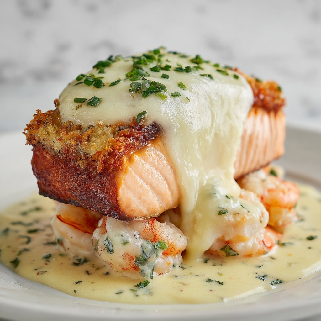 Crab and Shrimp Stuffed Salmon for a Keto Delight Recipe - Recipe Image