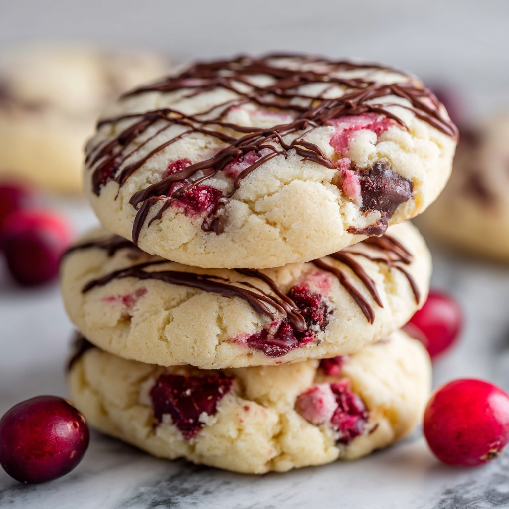 White Chocolate Cherry Shortbread Cookies Recipe - Recipe Image