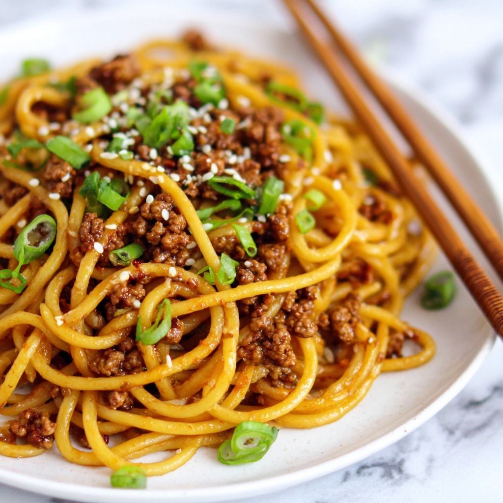 Mongolian Ground Beef Noodles Recipe - Recipe Image