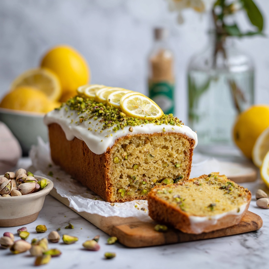Vegan Pistachio Lemon Olive Oil Cake Recipe - Recipe Image