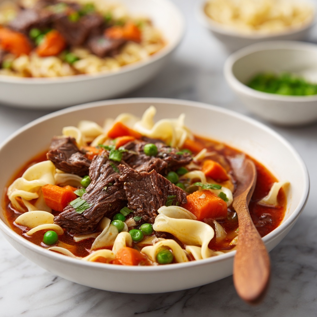 Vegetable Beef Noodle Soup Recipe - Recipe Image
