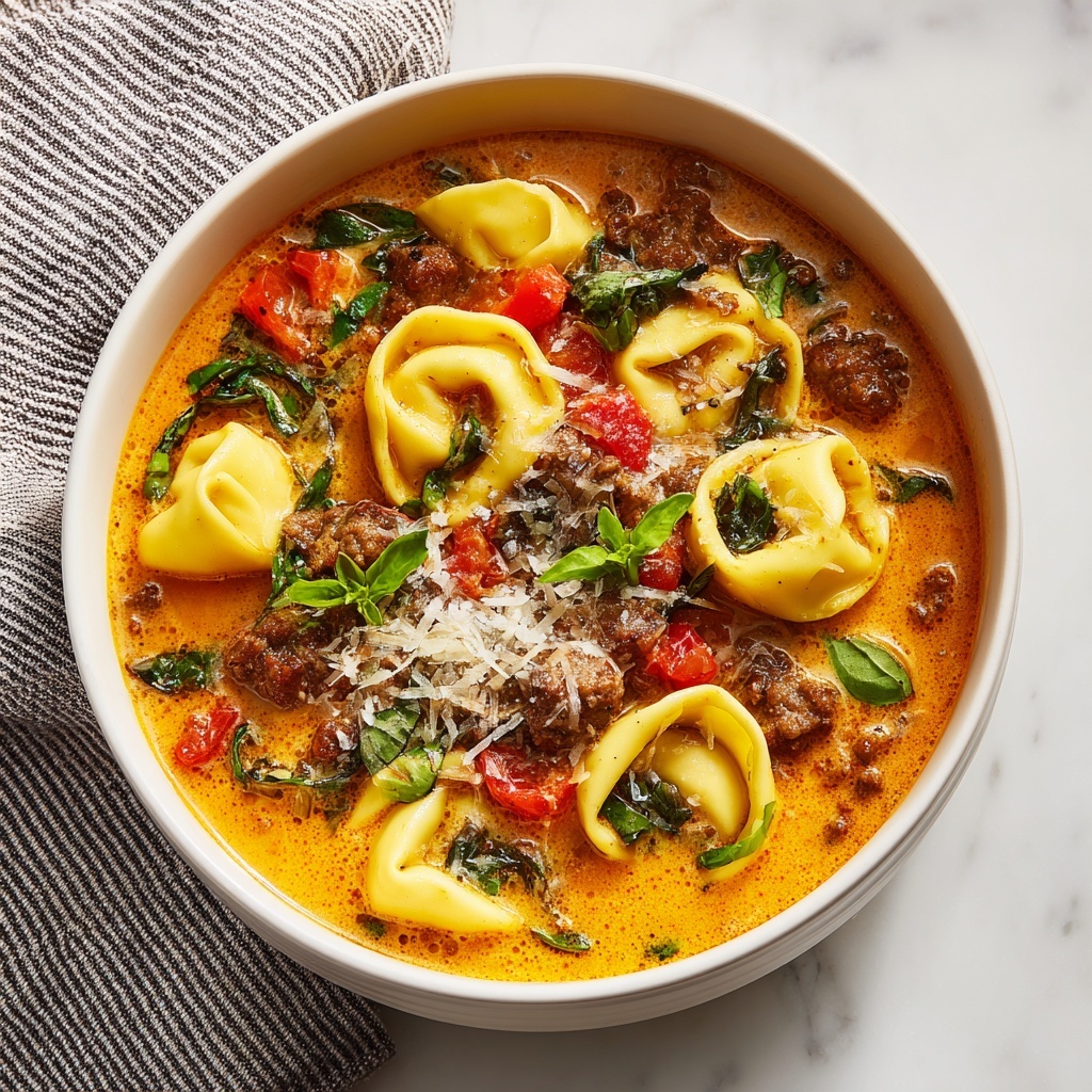 Creamy Sausage Tortellini Soup Recipe - Recipe Image