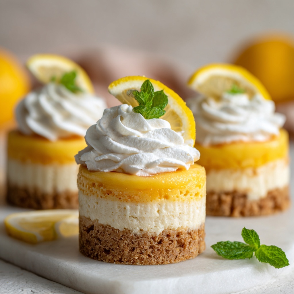 Zesty Mini Lemon Cheesecakes Recipe - Recipe Image