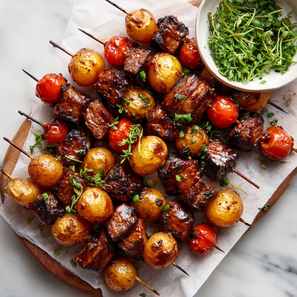 Rosemary Garlic Steak Kebabs Recipe - Recipe Image