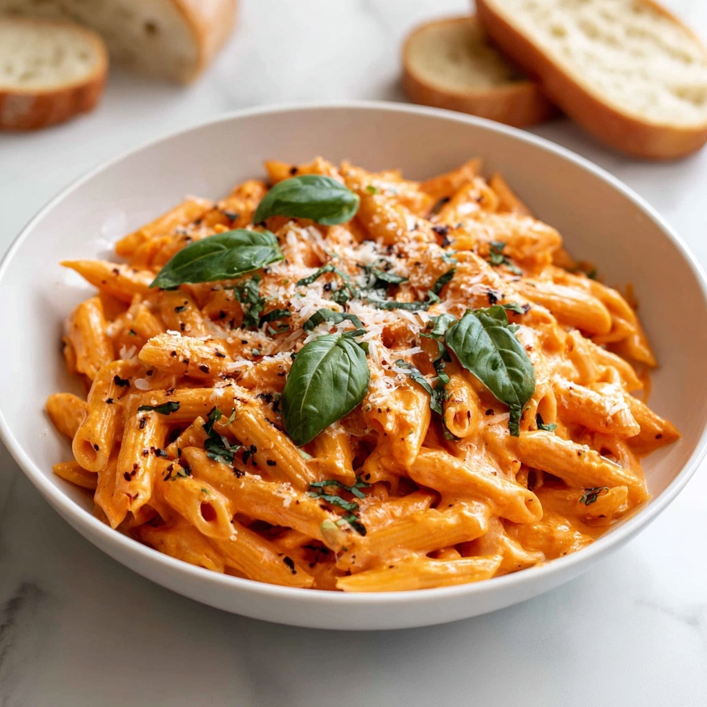 Creamy Tomato and Basil Penne Pasta Recipe - Recipe Image
