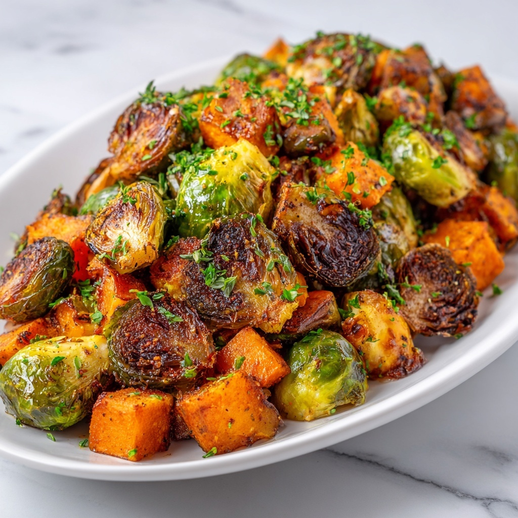 Roasted Brussels Sprouts and Sweet Potato Hash Recipe - Recipe Image