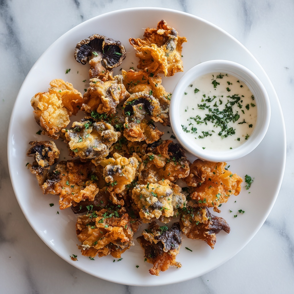 Crispy Fried Mushrooms with Cool Ranch Dip Recipe - Recipe Image