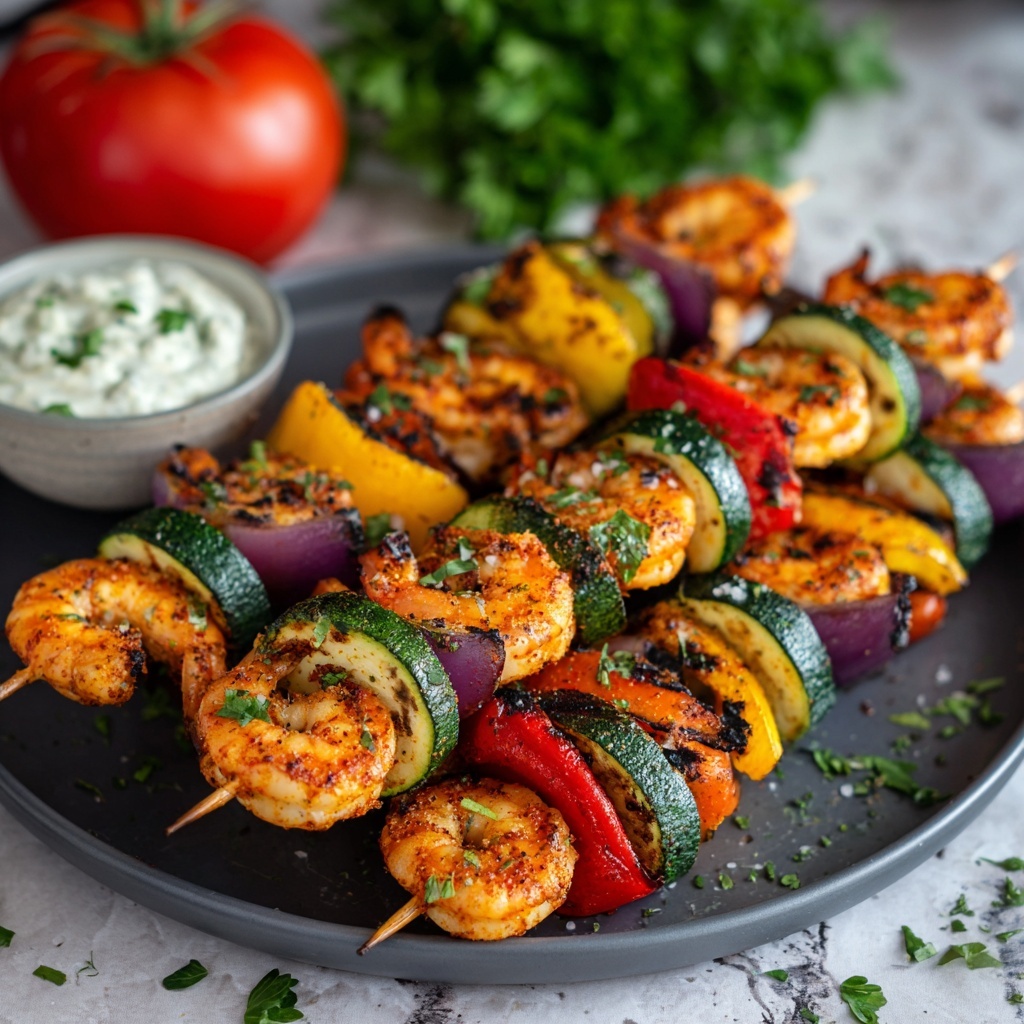 Spicy Shrimp and Veggie Skewers Recipe - Recipe Image