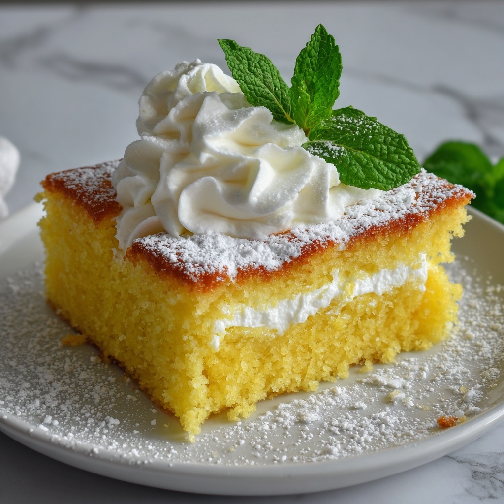 Lemon Custard Cloud Cake Recipe - Recipe Image