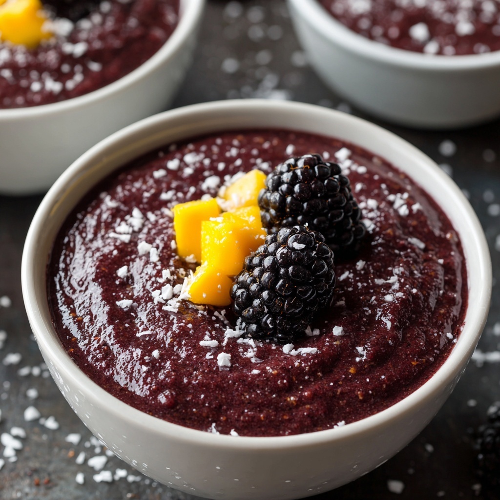 Thai Black Sticky Rice Pudding with Coconut and Mango Recipe - Recipe Image