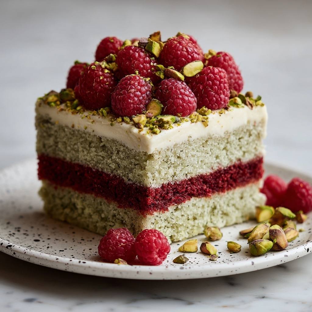 Heavenly Keto Pistachio Raspberry Cake Recipe - Recipe Image