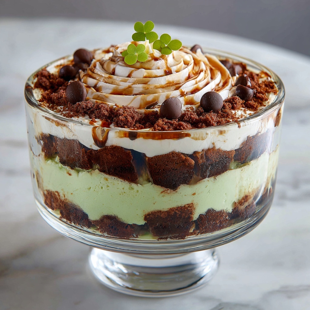 St. Patrick's Day Brownie Trifle Recipe - Recipe Image