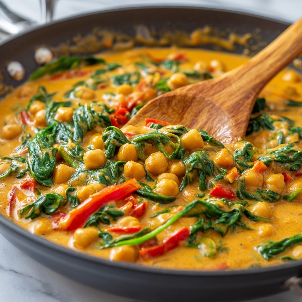 Creamy Sun-Dried Tomato Chickpeas Recipe - Recipe Image