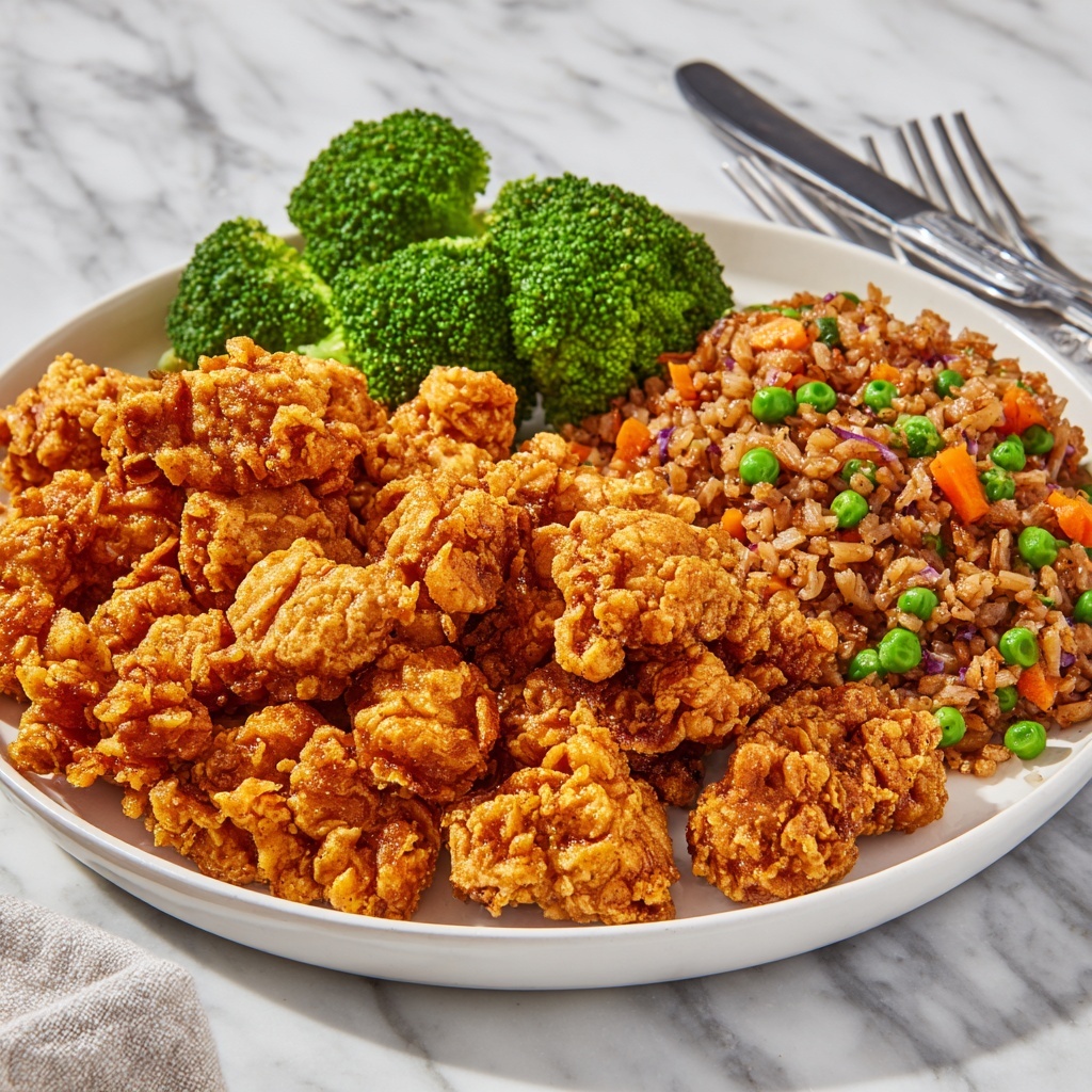Baked Sweet and Sour Chicken with Fried Rice Recipe - Recipe Image