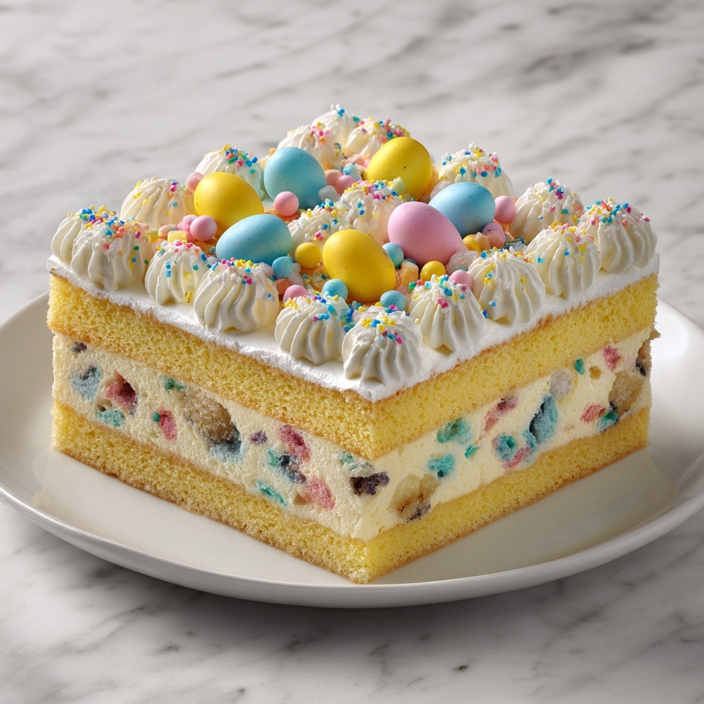 Easter Poke Cake with Colorful Flavors and Sprinkles Recipe - Recipe Image