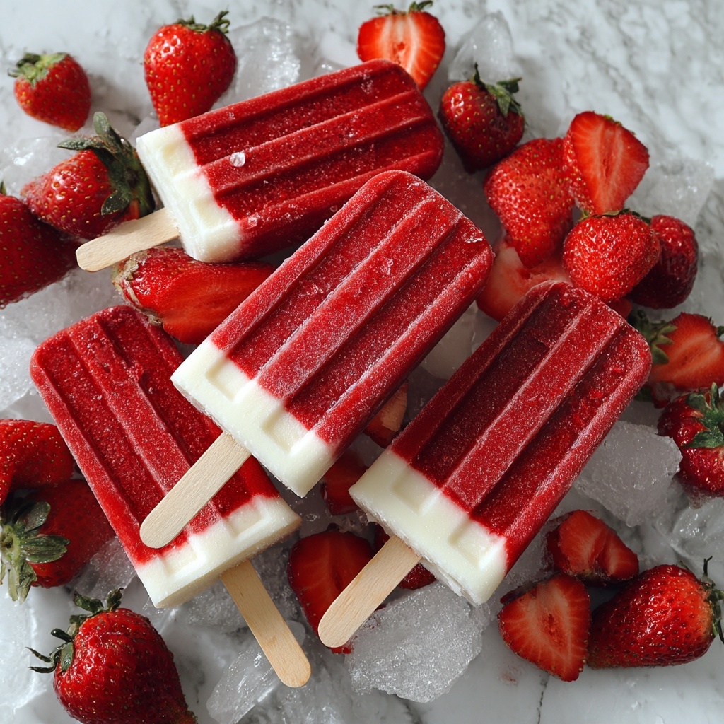 Strawberry Yogurt Popsicles Recipe - Recipe Image