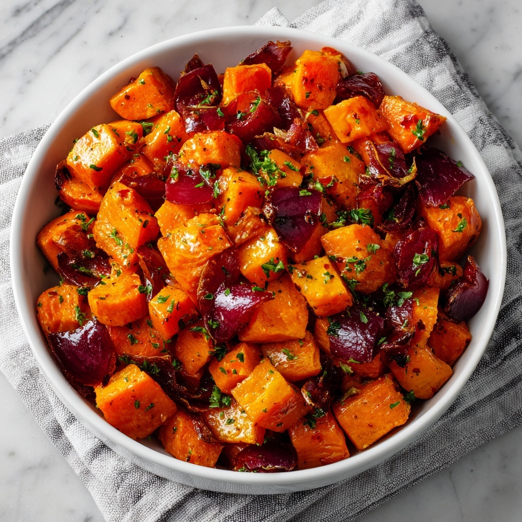 Sweet Potato Salad with Roasted Sweet Potatoes and Fresh Vegetables Recipe - Recipe Image