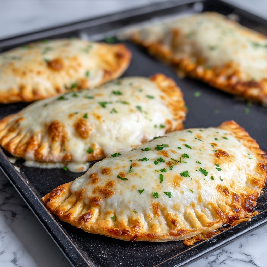 Heavenly Baked Chicken Alfredo Calzones Recipe - Recipe Image