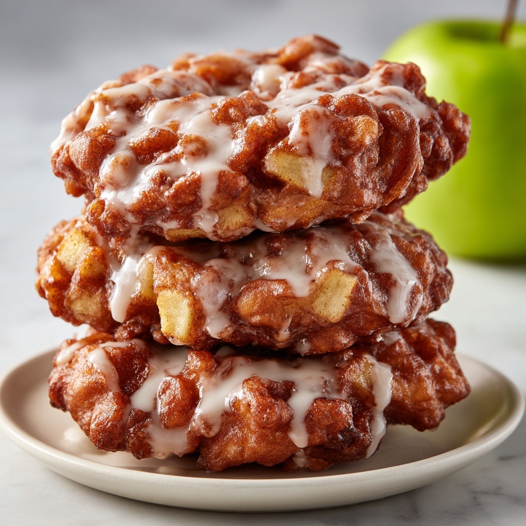 Baked Apple Fritters with Apple Cider Glaze Recipe - Recipe Image