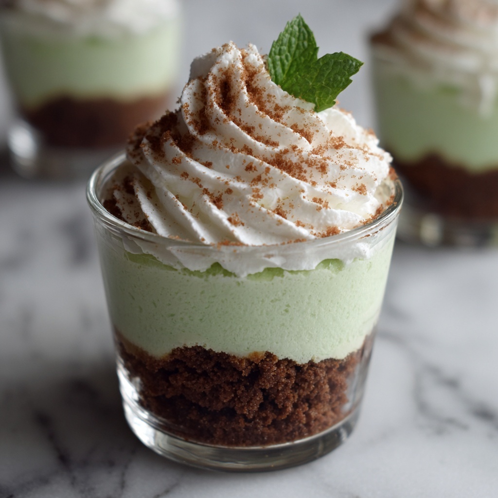 Cool and Creamy No Bake Mint Cheesecake Cups Recipe - Recipe Image
