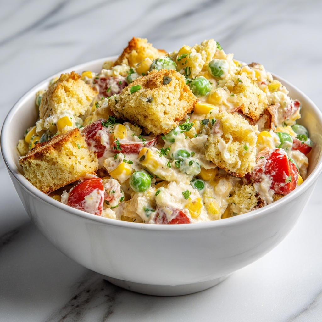 Potluck Cornbread Salad : A Bold Southern Side Dish Recipe - Recipe Image