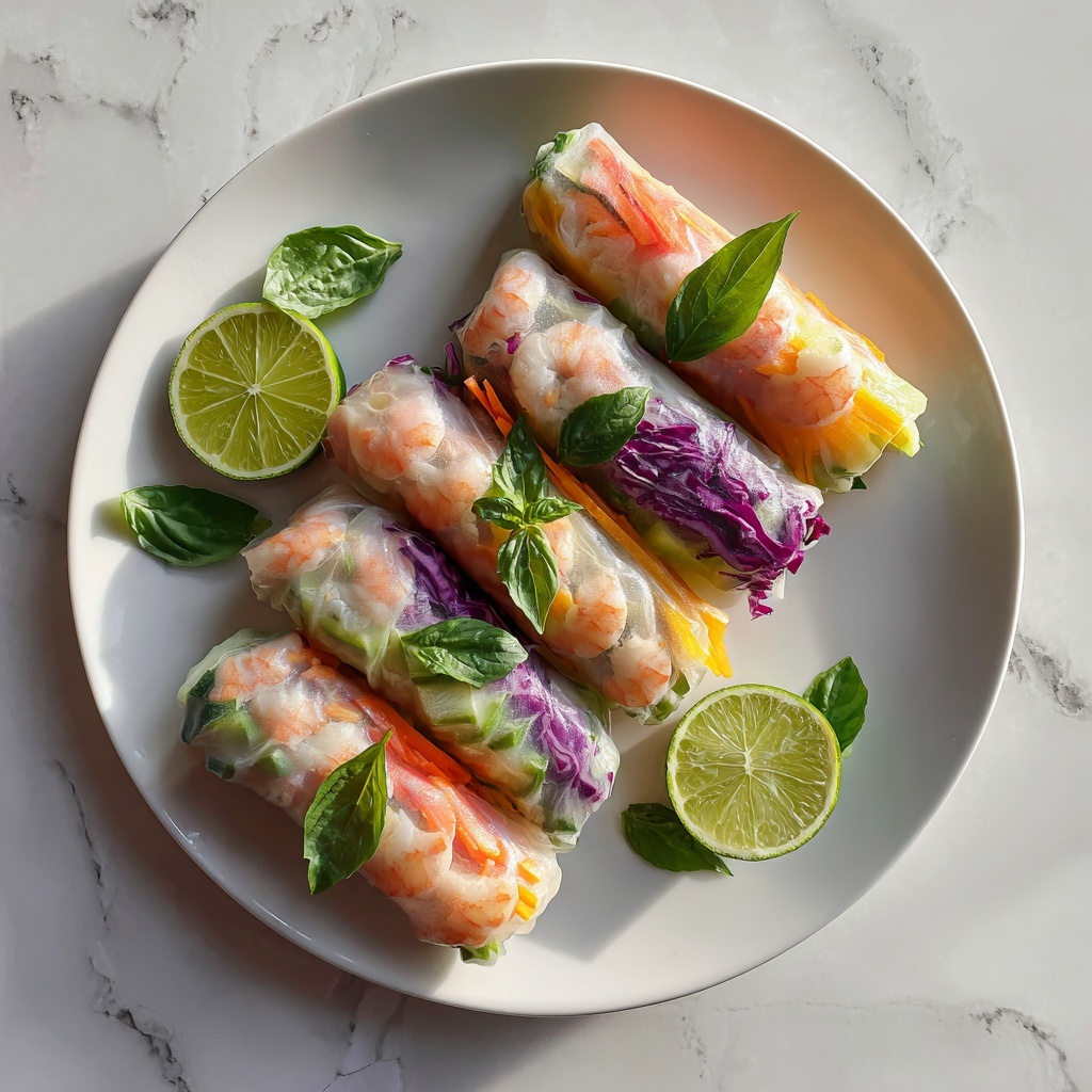 Rainbow Veggies Rice Paper Rolls with Hoisin-Peanut Dipping Sauce Recipe - Recipe Image