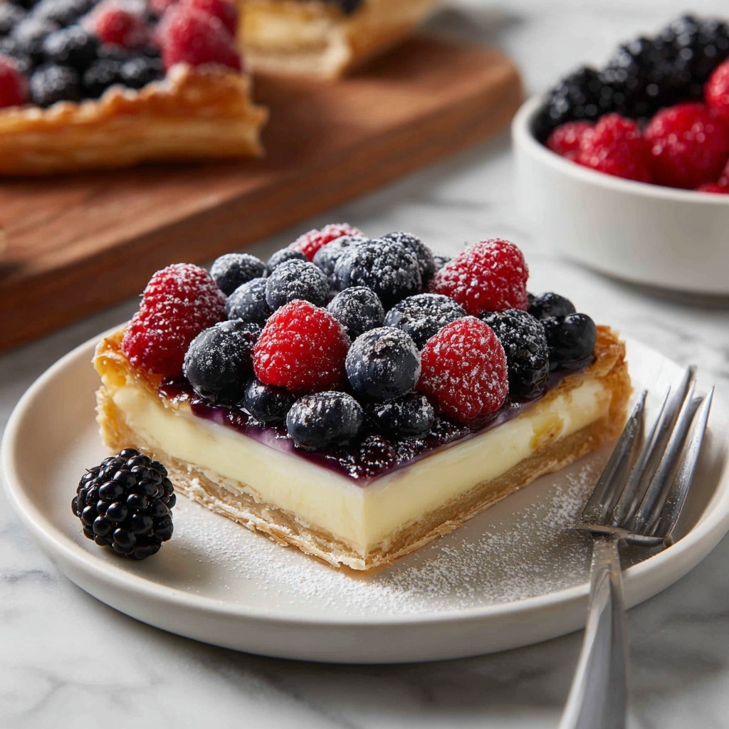 Berry Custard Puff Pastry Tart Recipe - Recipe Image