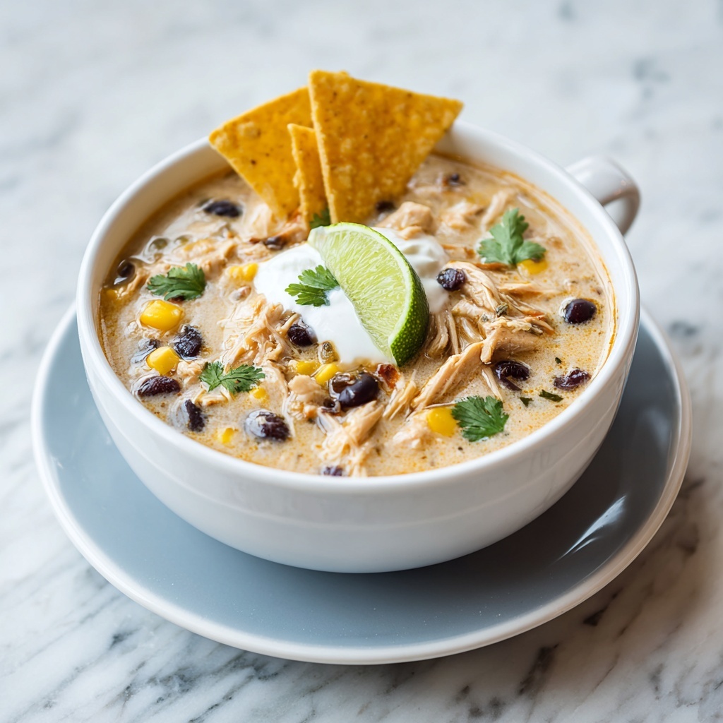 White Chicken Chili with Cream Cheese Recipe - Recipe Image