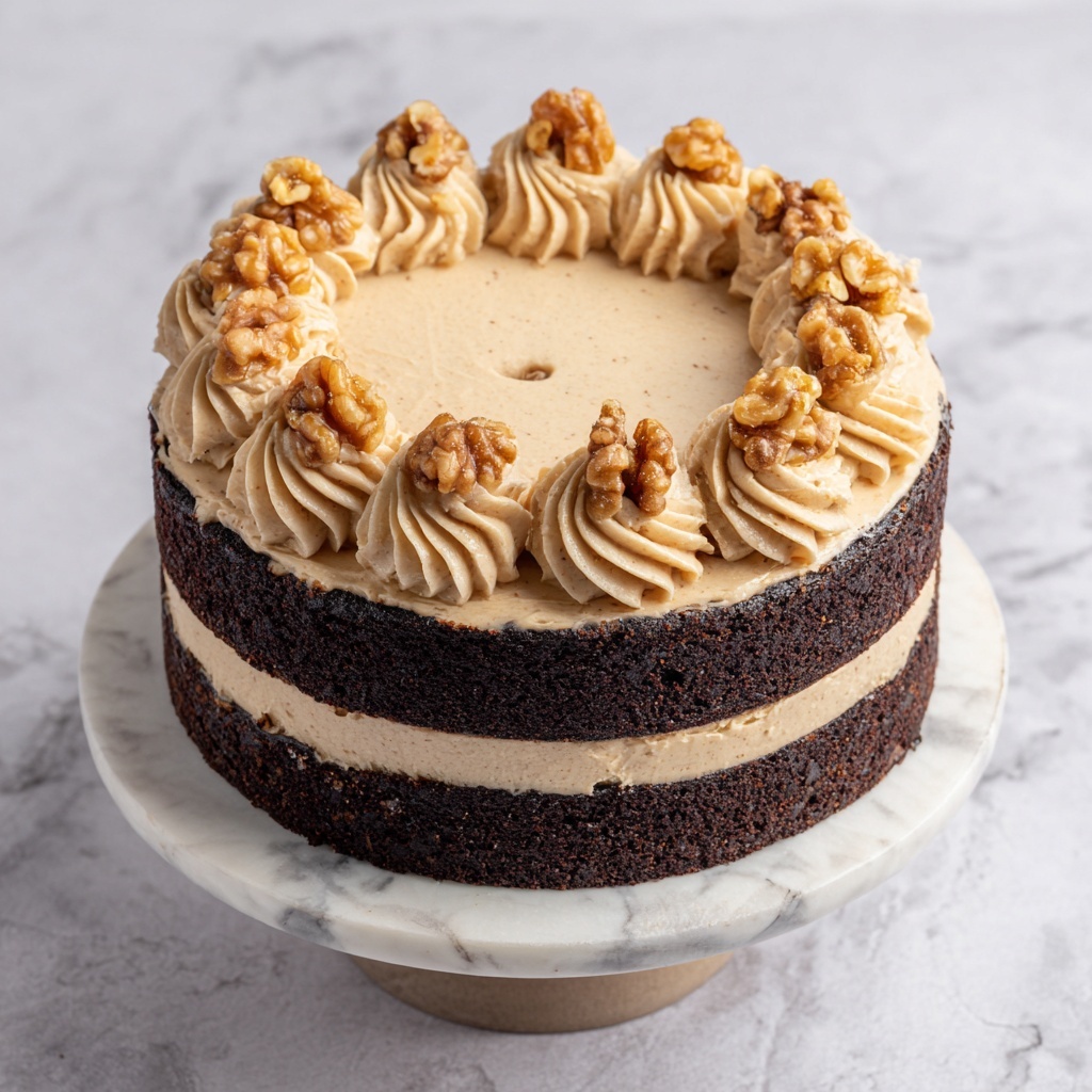 Coffee Walnut Layer Cake Recipe - Recipe Image