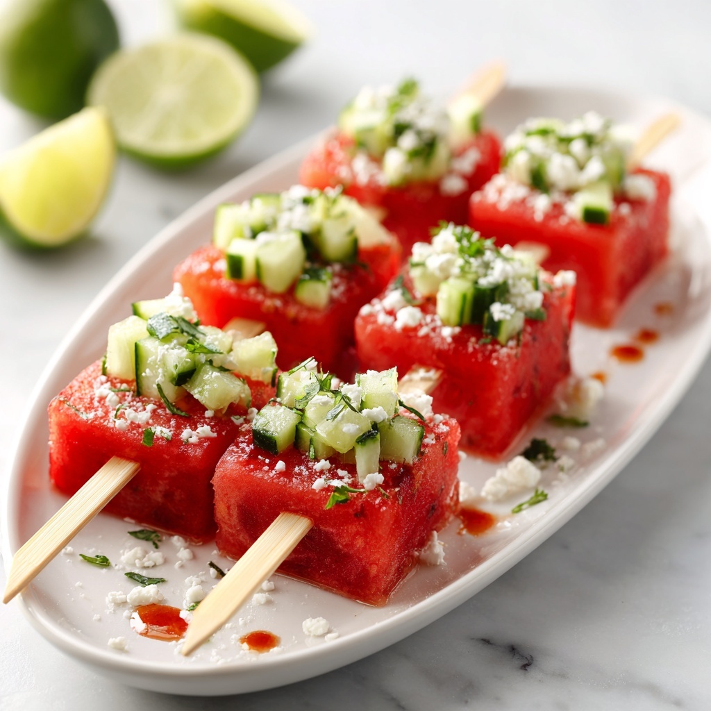Watermelon Feta Tajín Skewers Recipe - Recipe Image