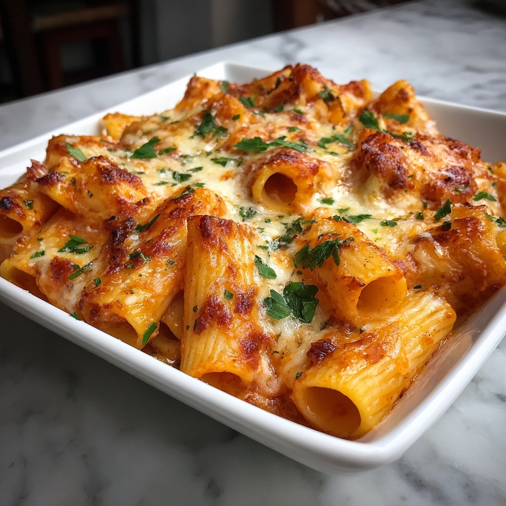 Creamy Baked Rigatoni Al Forno Recipe - Recipe Image