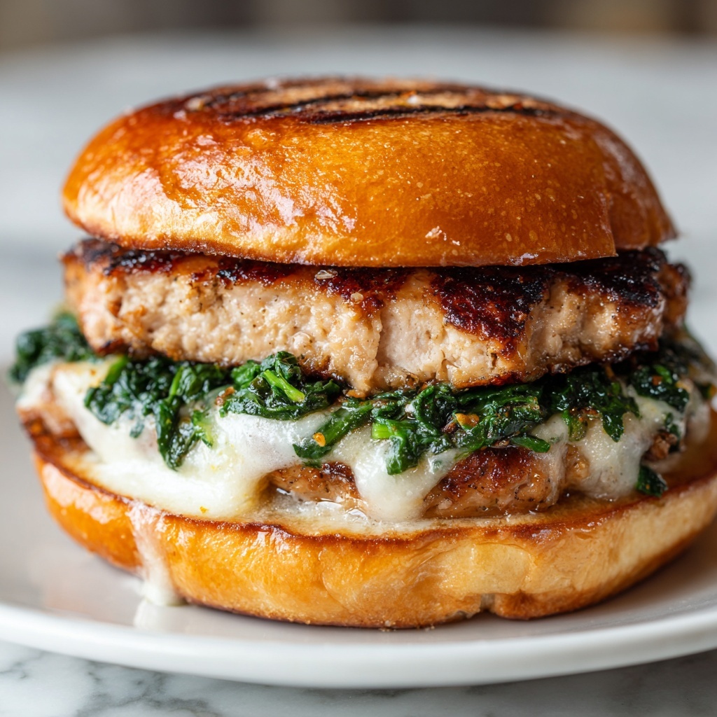 White Cheddar and Spinach Chicken Burgers Recipe - Recipe Image