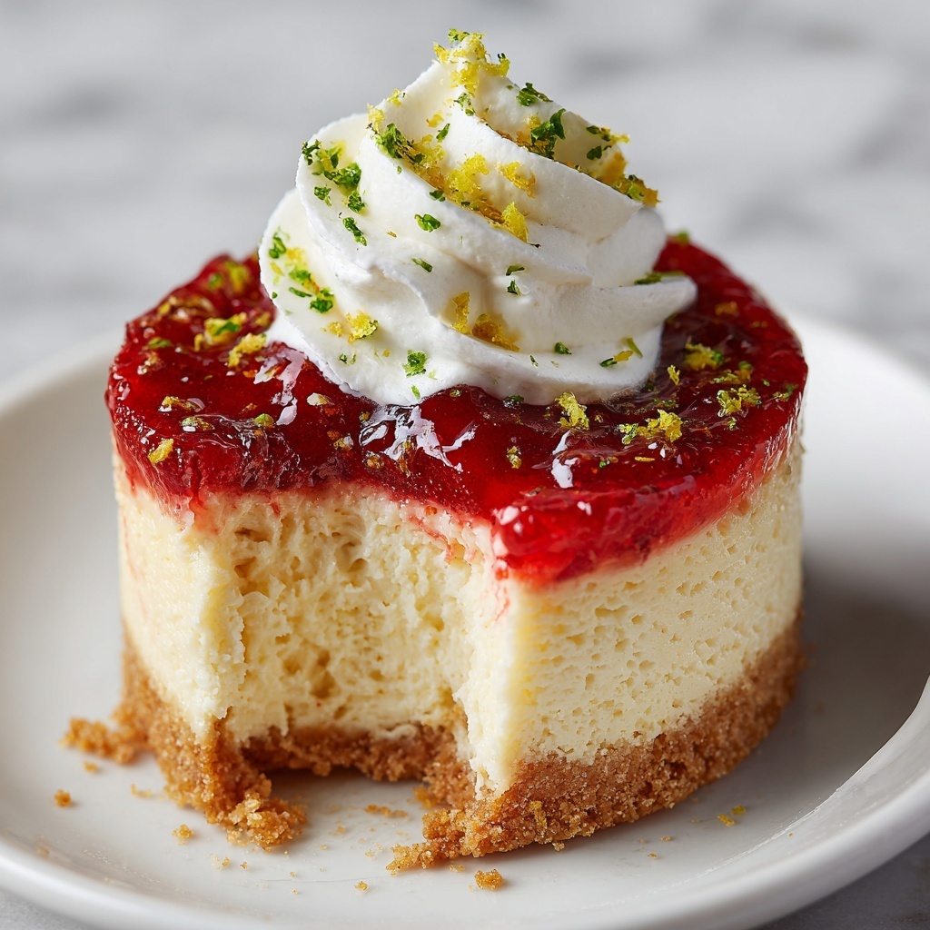 Mini Lime Cheesecakes with Raspberry Sauce Recipe - Recipe Image