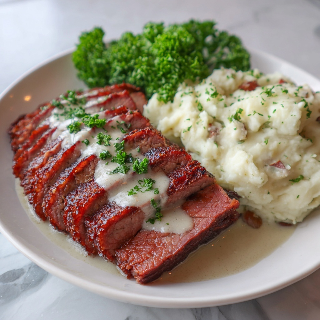 Glazed Corned Beef with Apricot and Soy Sauce Recipe - Recipe Image