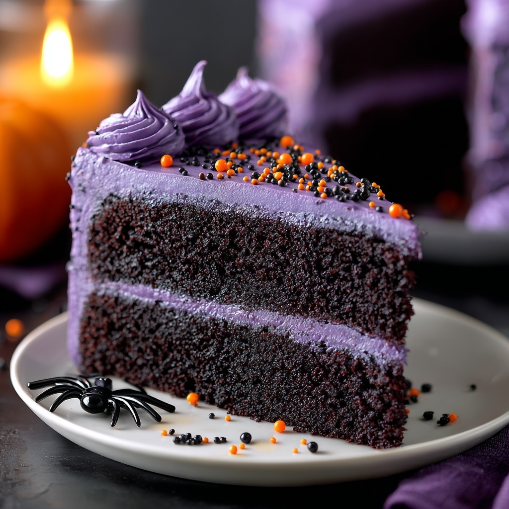 Spooky Black Velvet Halloween Cake Recipe - Recipe Image